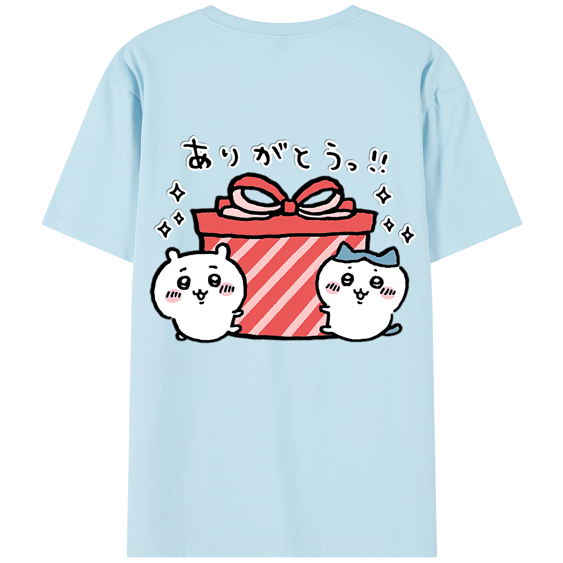 （画像用） ちいかわ ハチワレ Chii-kawa hachiware 綿100％半袖Tシャツ（背面プリント）
